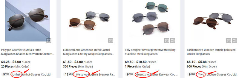 sunglasses on alibaba