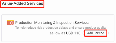 value added service on alibaba